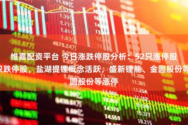 维嘉配资平台 今日涨跌停股分析：52只涨停股、3只跌停股，盐湖提锂概念活跃，盛新锂能、金圆股份等涨停